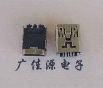 东莞MINI USB前两脚插座 90度卧式 端子DIP针脚定义