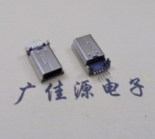 东莞MINI USB公头 5pin端子贴板带柱 10.7mm体长