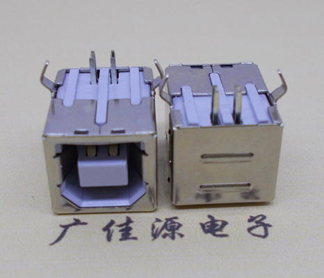 东莞USB BF90度母座 打印机接口 卧式插板DIP白胶