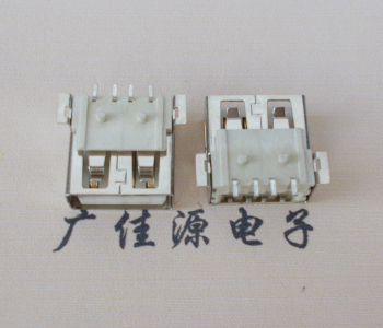 东莞USB AF方形脚 贴片母座 1.0/1.2柱子直边接口