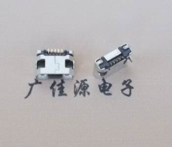 东莞迈克小型 USB连接器 平口5p插座 有柱带焊盘