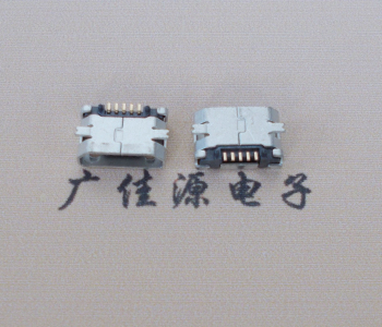 东莞Micro USB平口全贴板 鱼叉脚5.0长带定位柱加焊盘