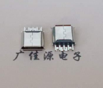 东莞Micro USB母座 防水接口焊线夹板式悬空翻边