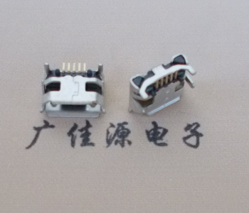 东莞Micro USB母座牛角间距7.2x6.6mm加长端子定位柱