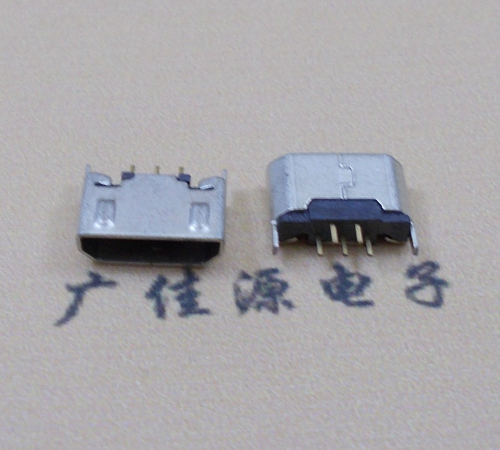 东莞迈克USB 180度母座5p直插带地脚1.5端子直口