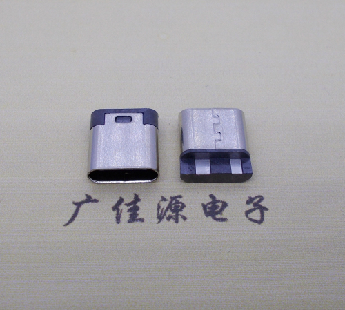 东莞电源椭圆形USB接口.type c2p焊线母座.充电尾部2点焊接详解