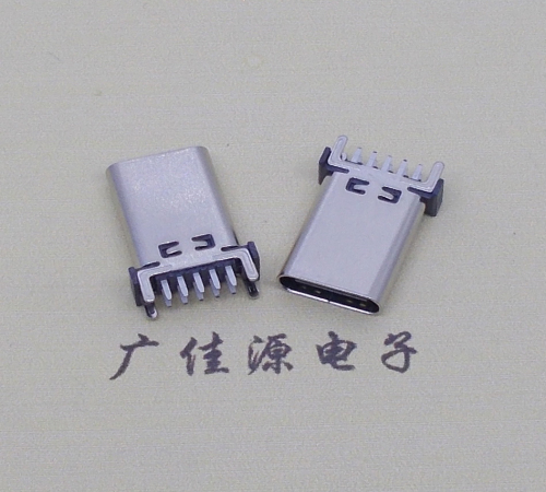 东莞立式type c10p母座端子插板可过大电流充电和数据传输，高度H=13.10、13.70、15.0mm